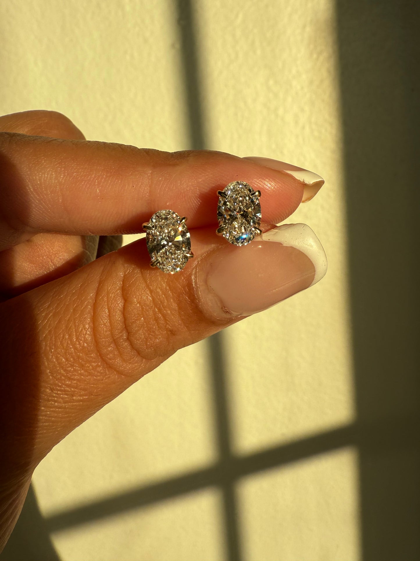Oval Diamond Studs