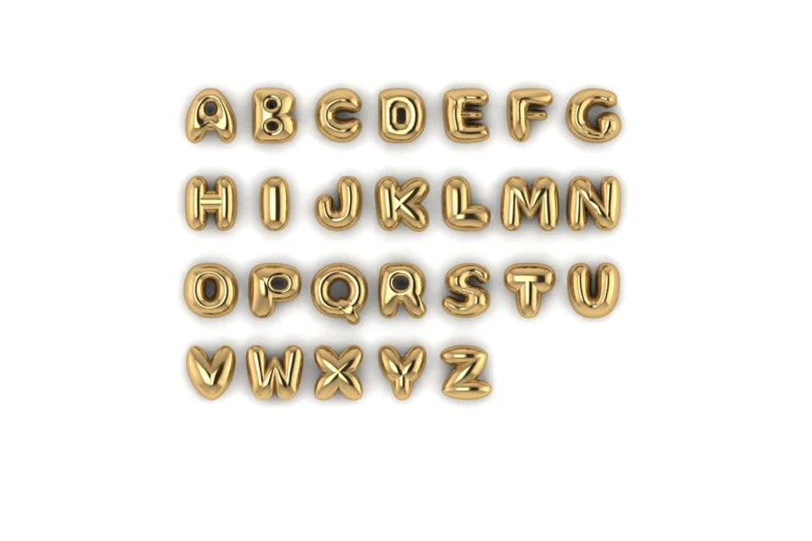 14K Bubble Name Necklace