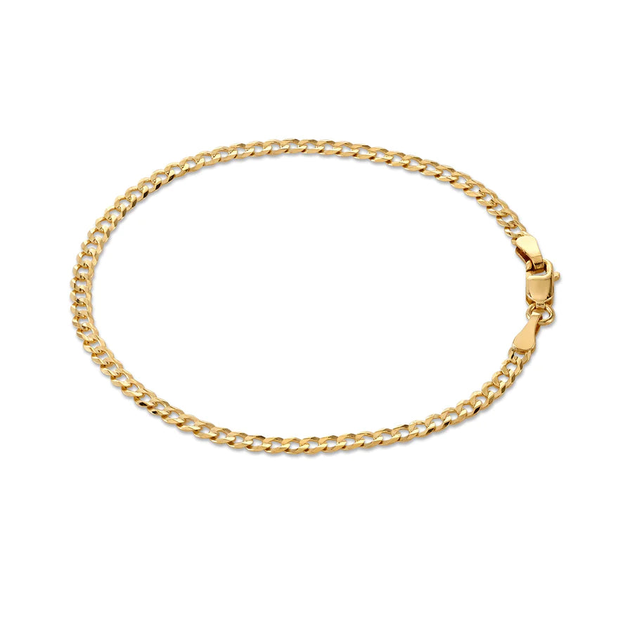 14K dainty curb bracelet