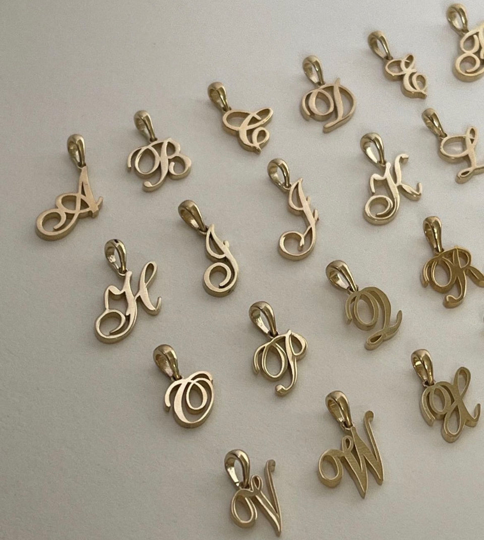 Script letter pendant