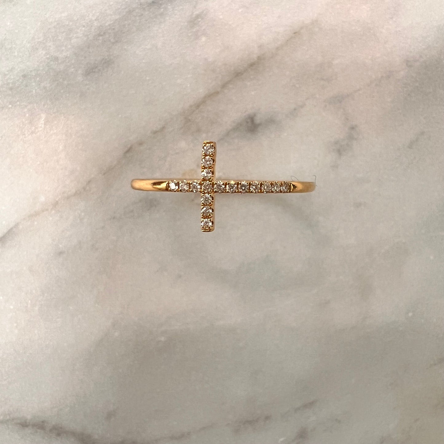 East West Diamond Cross Ring
