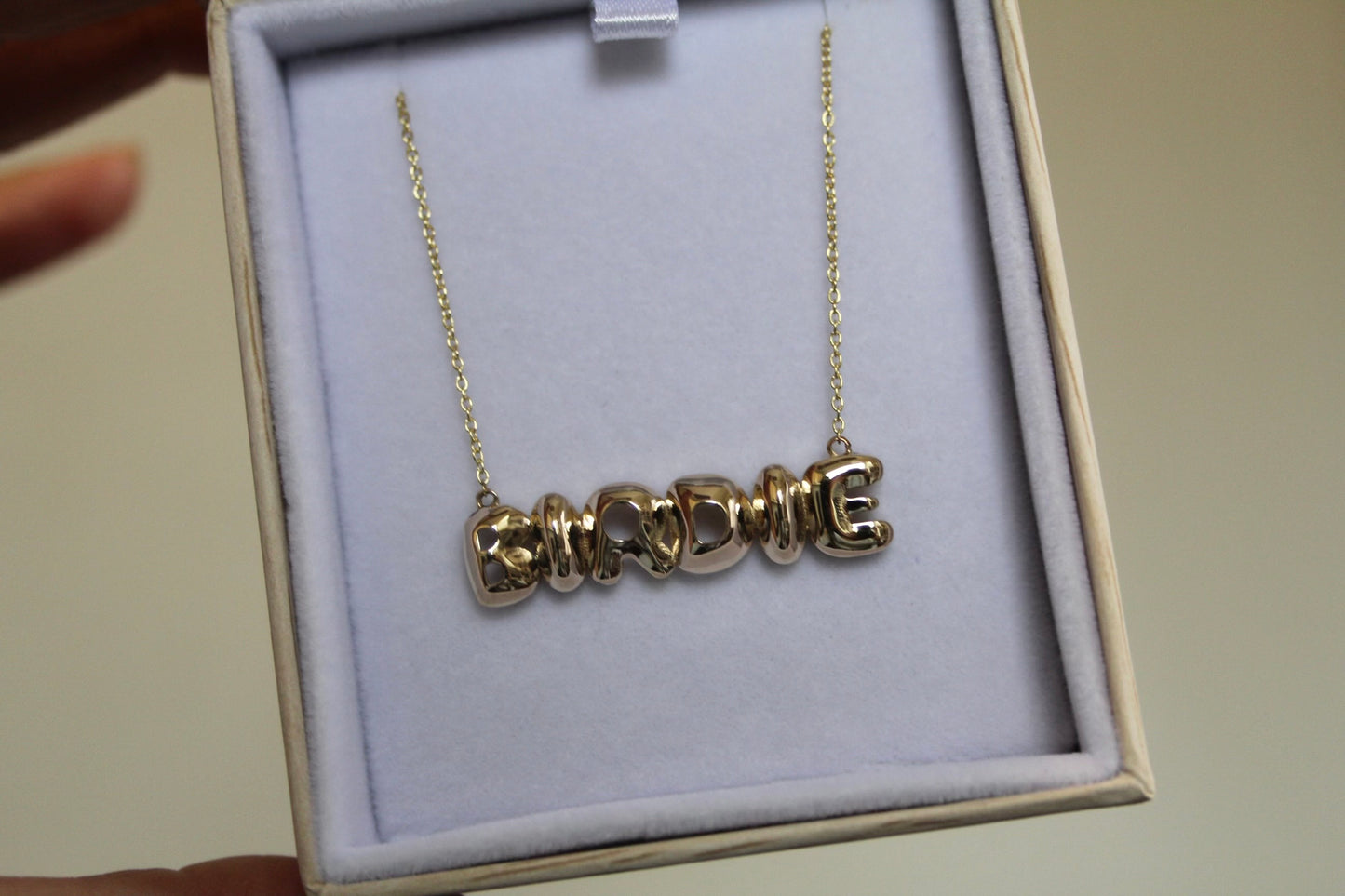 14K Bubble Name Necklace