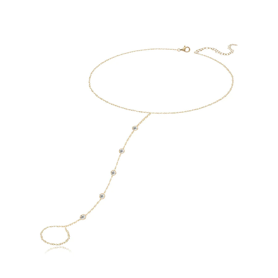 Bezel diamond wrist chain