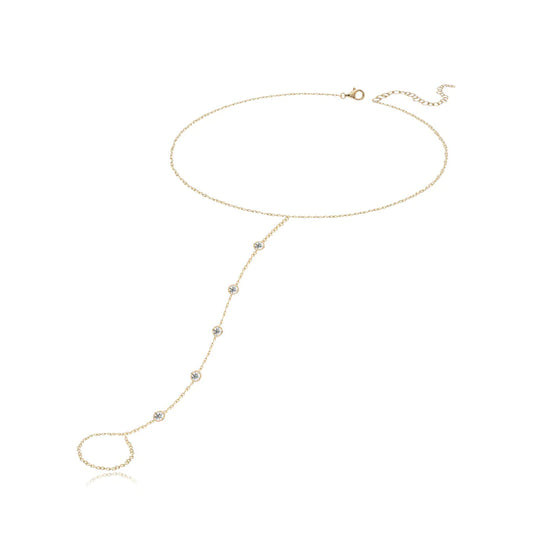 Bezel diamond wrist chain