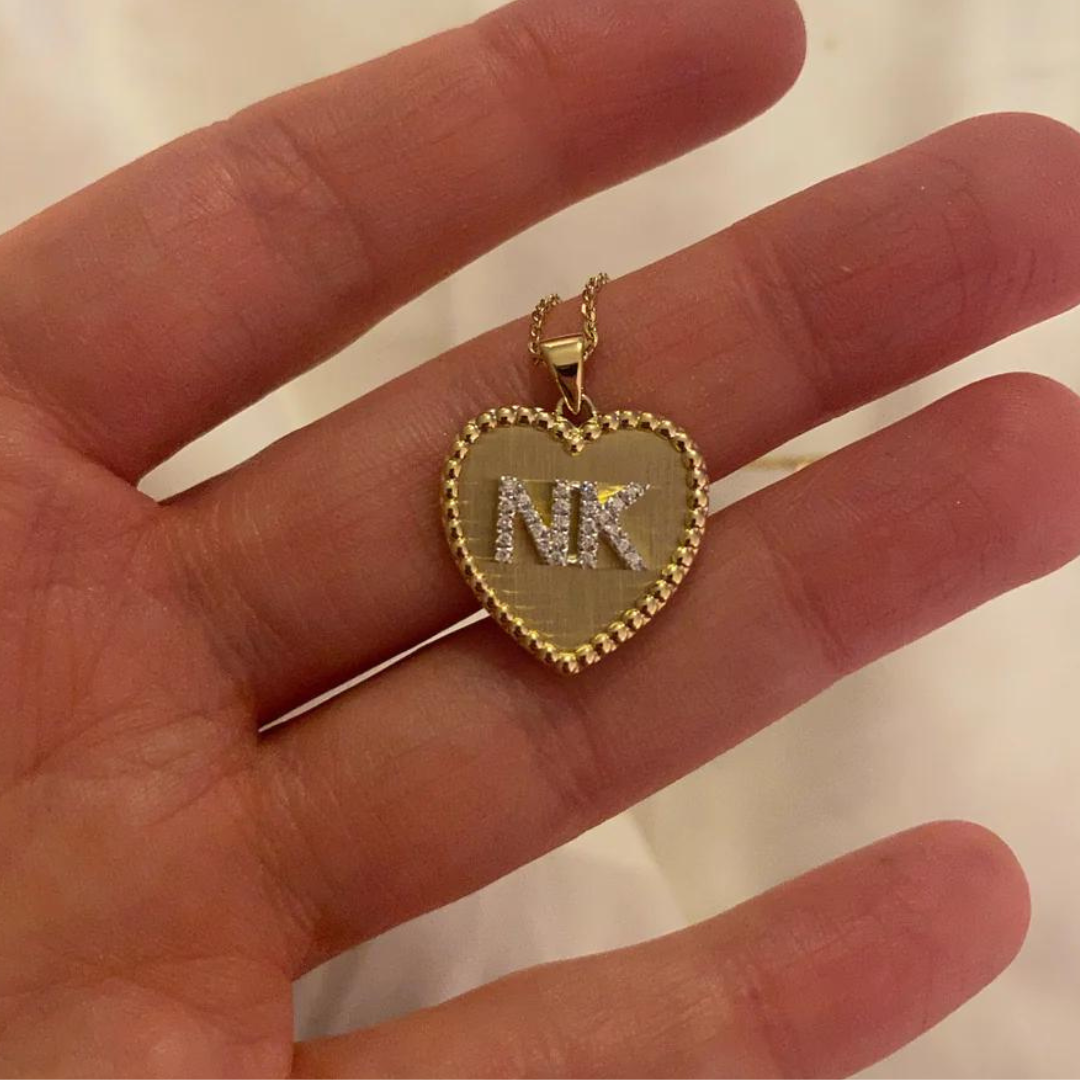 Initial Heart Diamond pendant