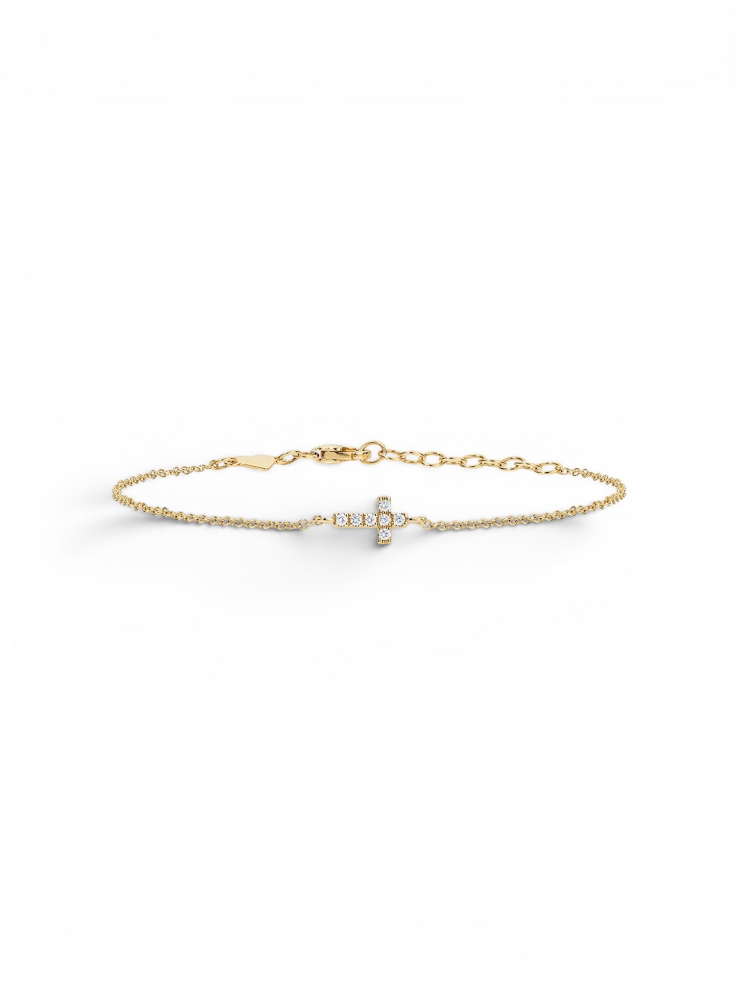 Mini pave diamond Cross bracelet