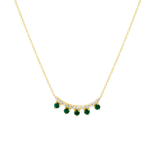 Emerald and diamond necklace