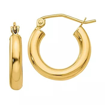 14K Tube hoops