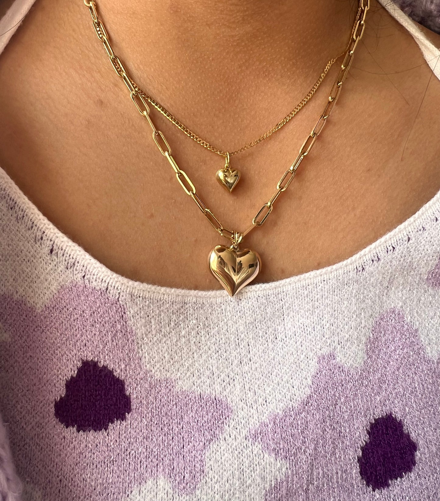 14K Puff Heart pendant