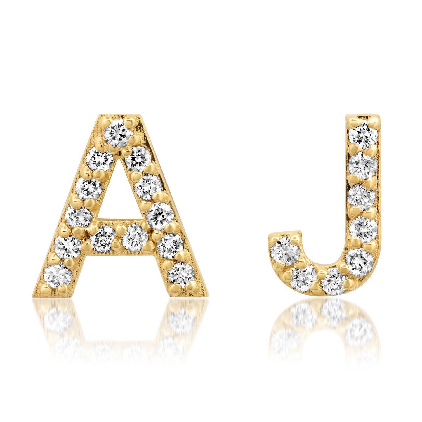 Diamond letter studs