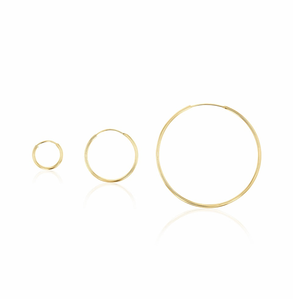 14K endless hoops