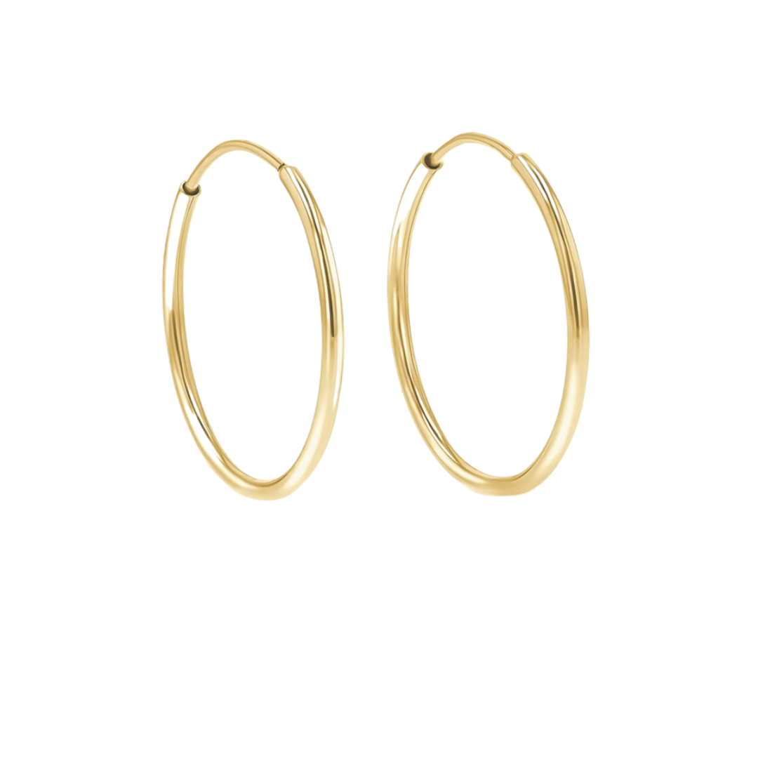 14K endless hoops