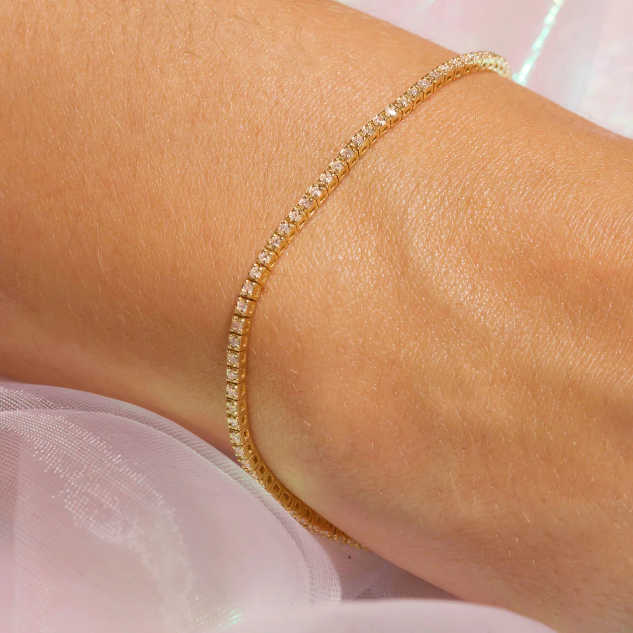 14K lab diamond tennis bracelet