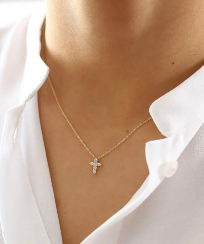 14K Diamond cross