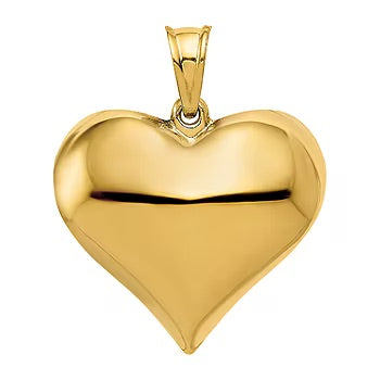 14K Puff Heart pendant
