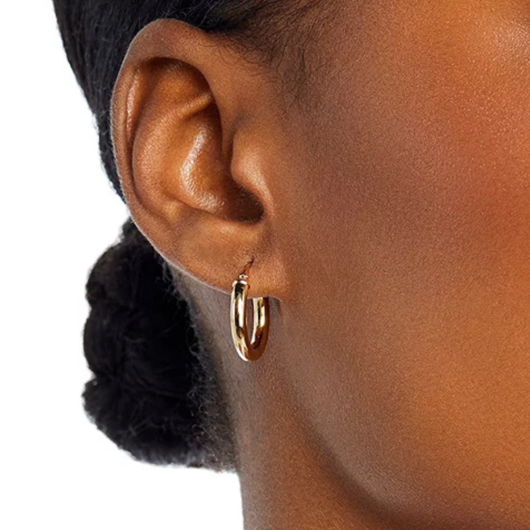 14K Tube hoops