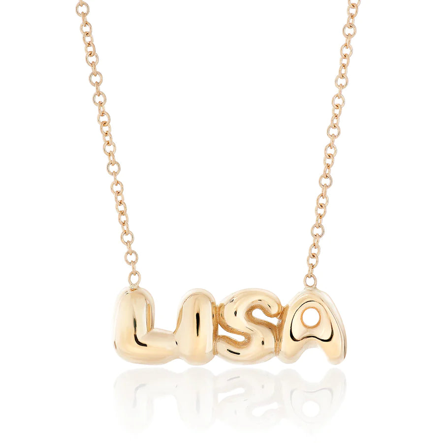 14K Bubble Name Necklace