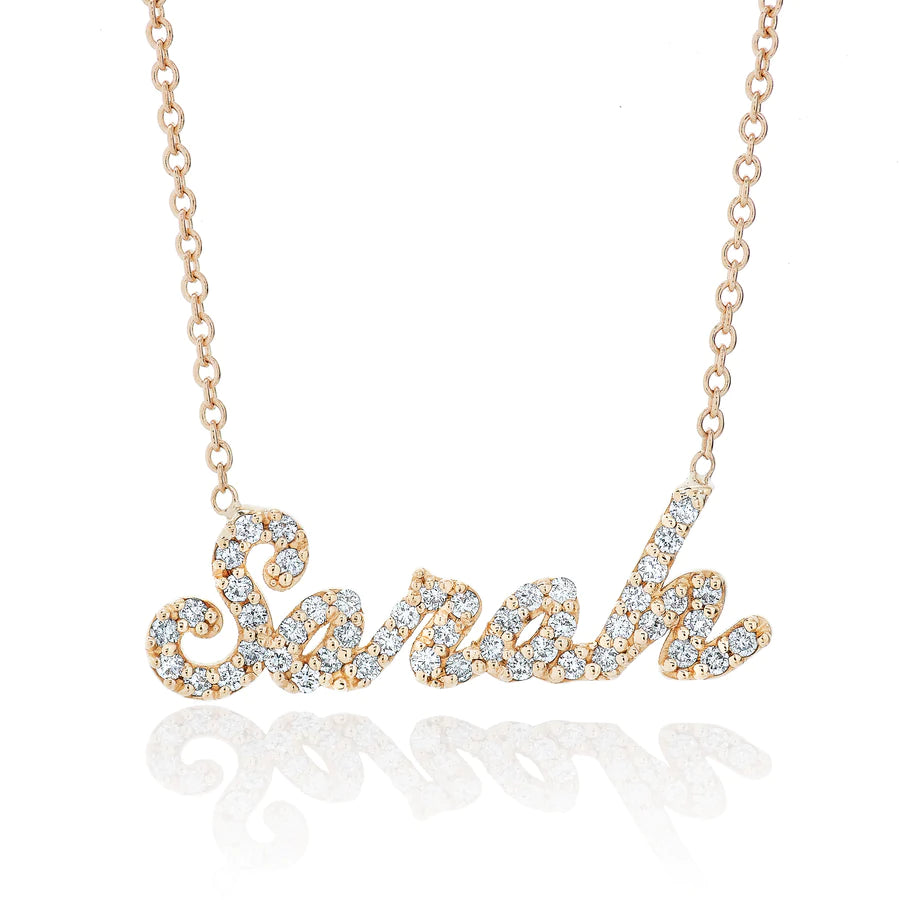 14K Diamond name necklace