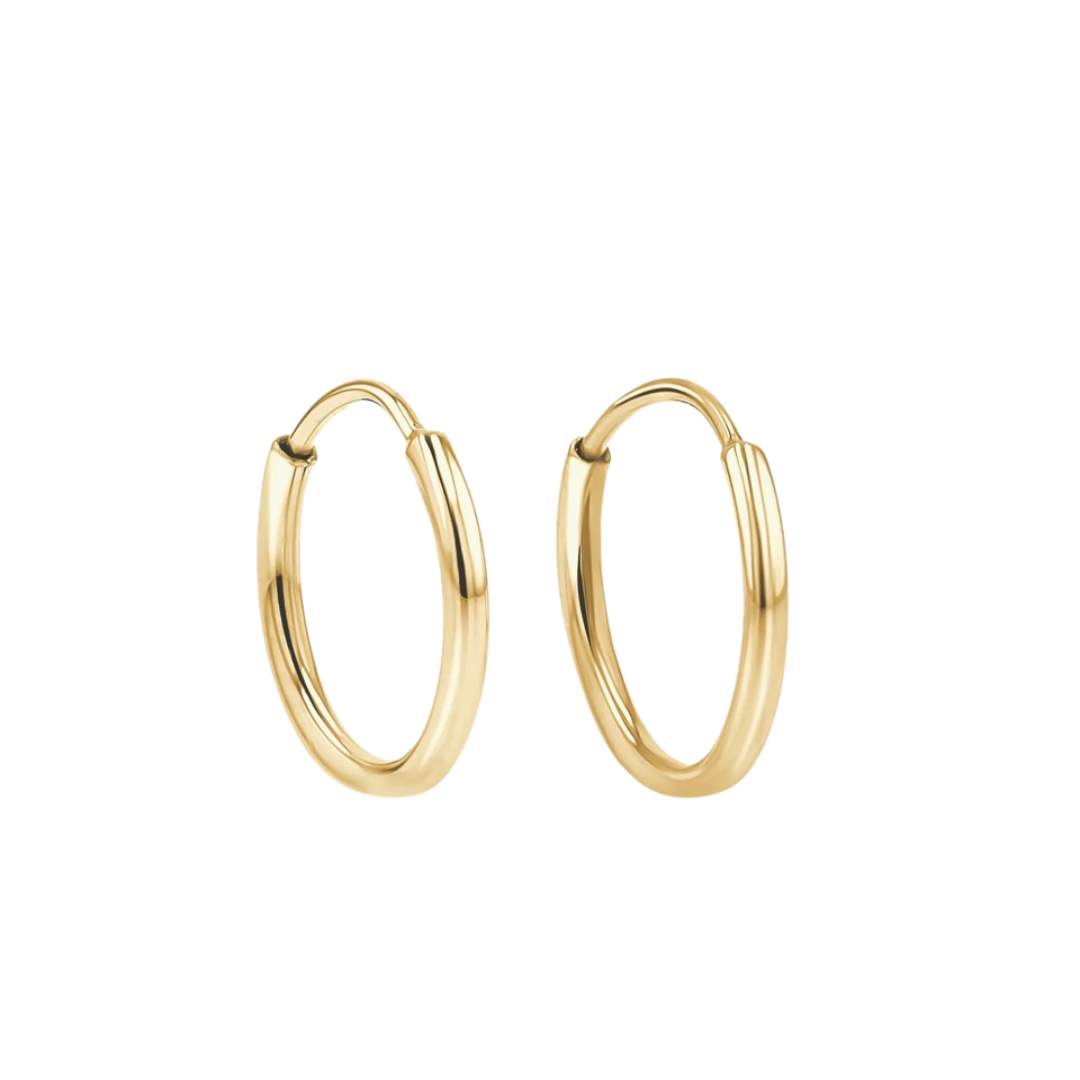 14K endless hoops